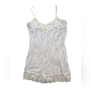 Maurices TankTop Womens White XL Cami Lace Trimmed Fairy Boho Crinkled Angelcore